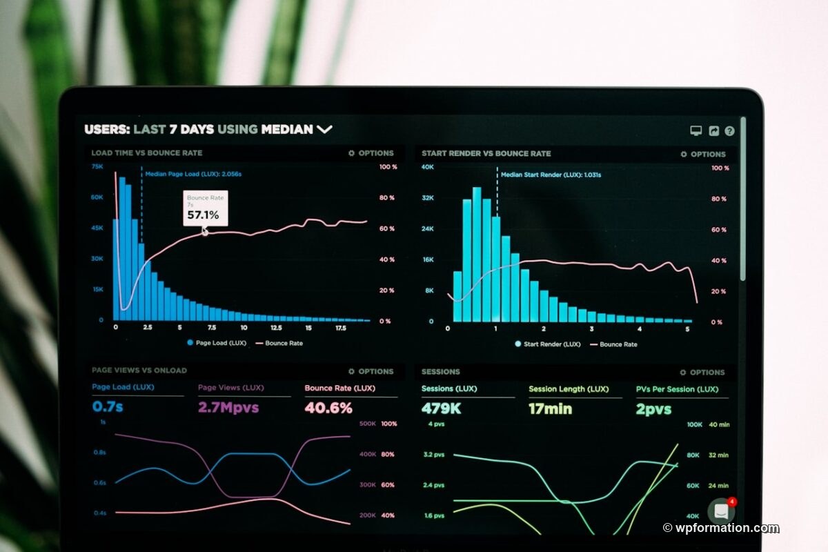 Tableau de bord analytique pour audit de site WordPress - metriques et performances