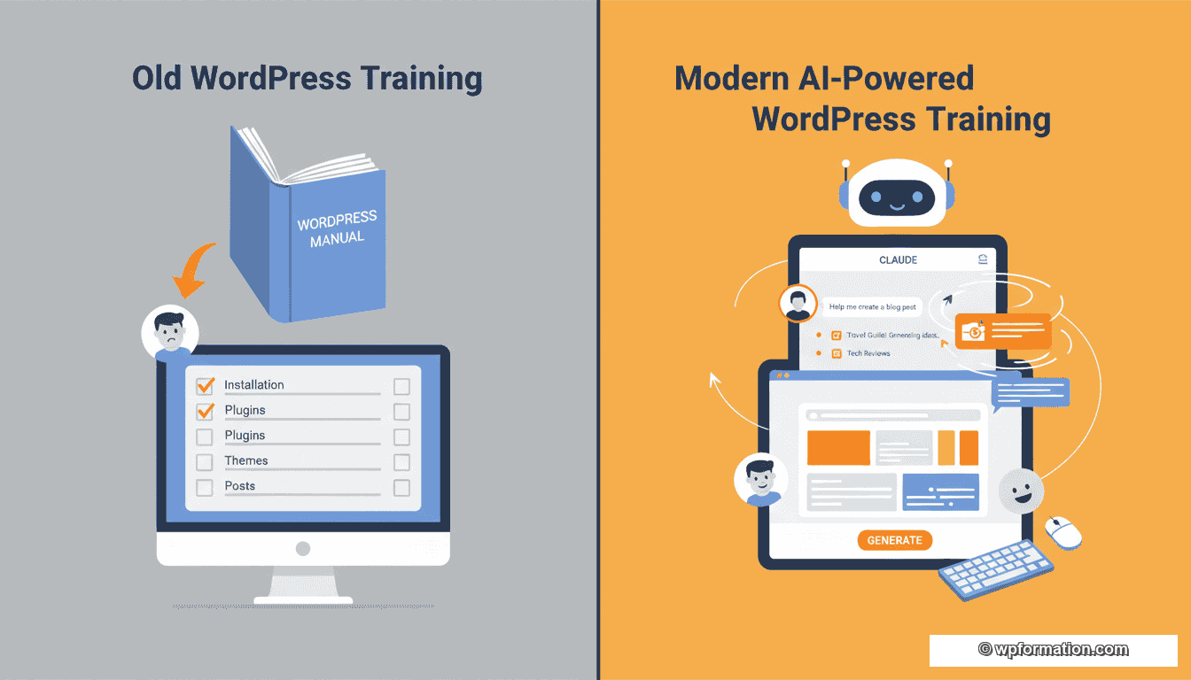 Formation WordPress avant et apres IA