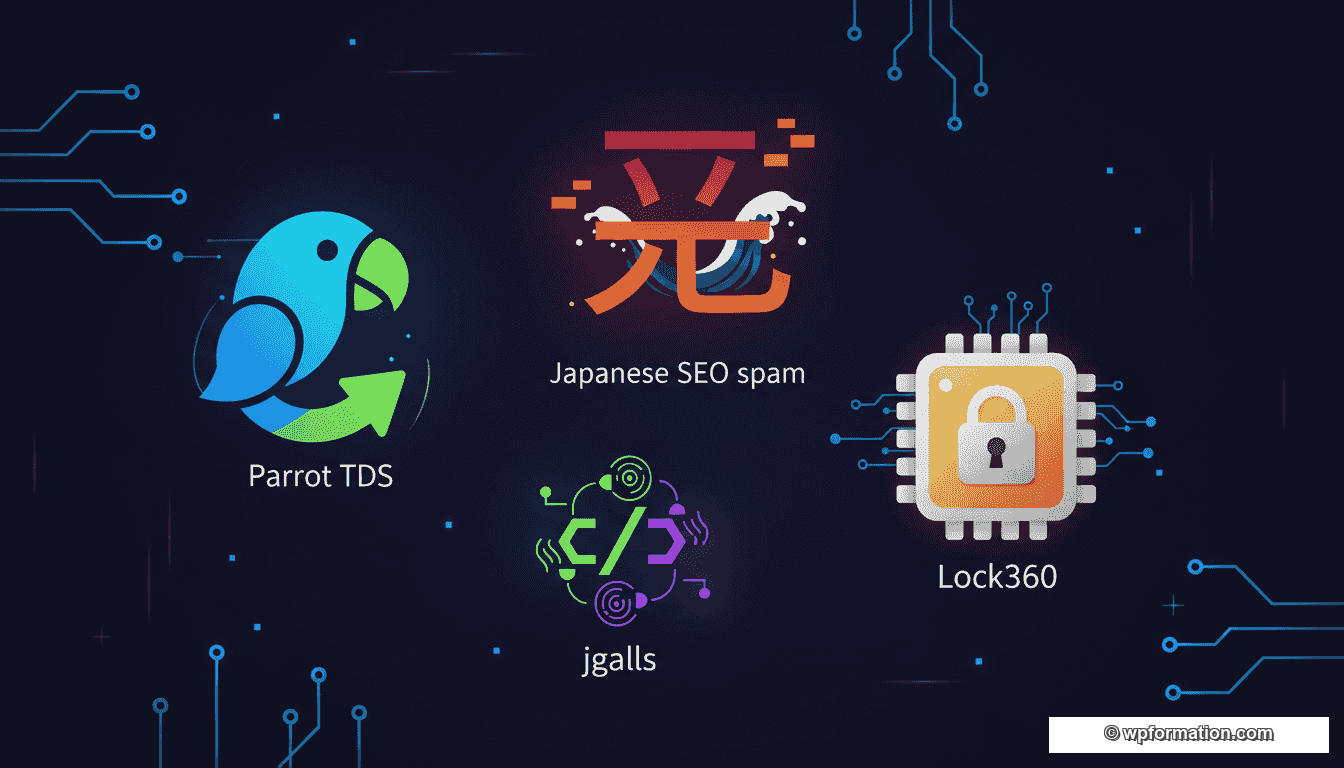 Les 4 familles de malware WordPress en 2025 : Parrot TDS, Japanese SEO, jgalls, Lock360
