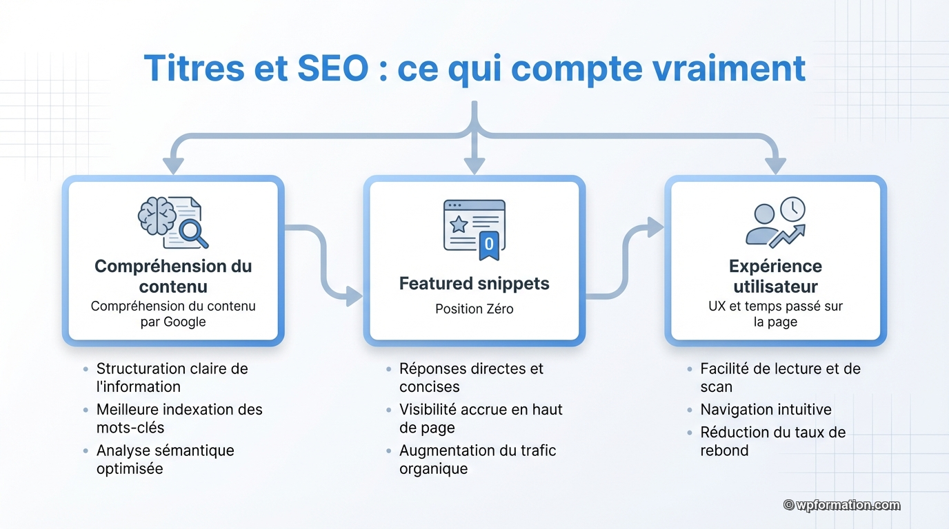 Titres et SEO : compréhension du contenu par Google, featured snippets et expérience utilisateur
