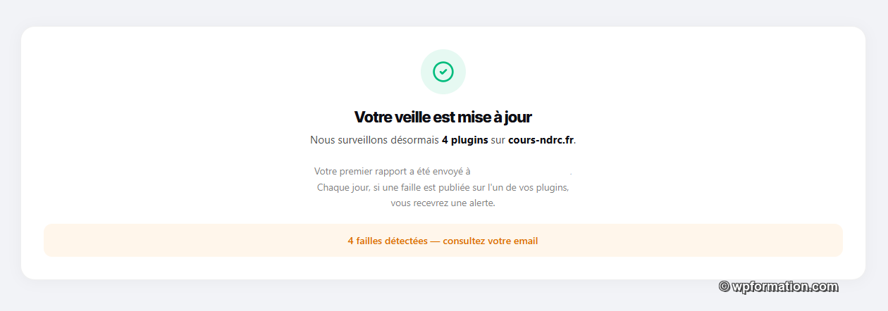 Le principe, c'est "configure et oublie". Tu renseignes tes plugins une fois, et la veille travaille pour toi.