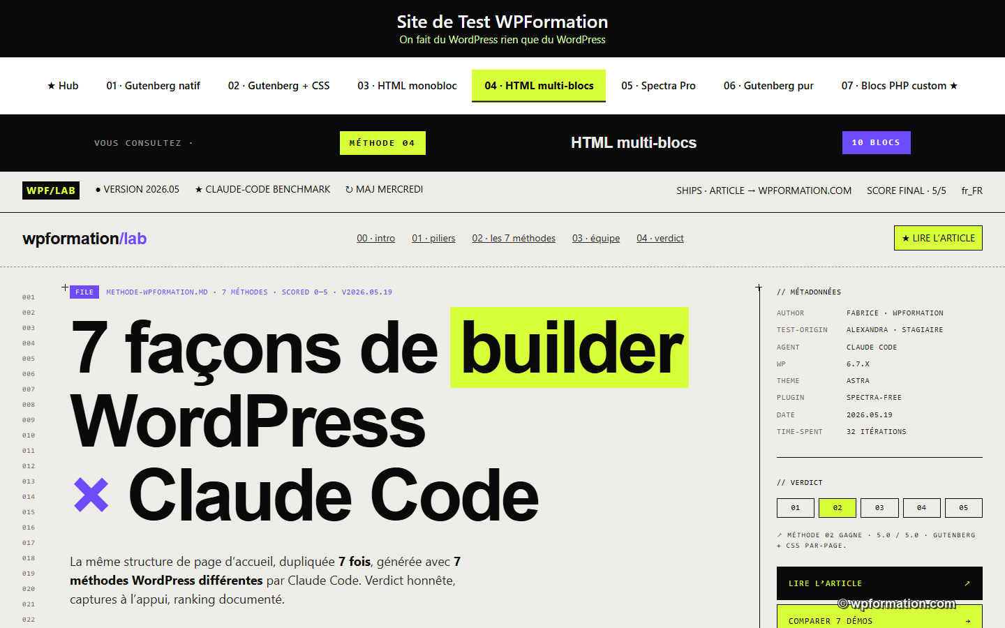 Hero methode 4 HTML multiblocs - design pixel-perfect sectionne en 10 blocs Custom HTML
